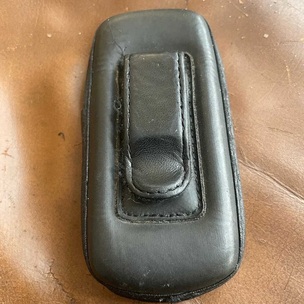 Vintage Small Leather Expandable Cell Phone Holster / Case w/ Belt Clip